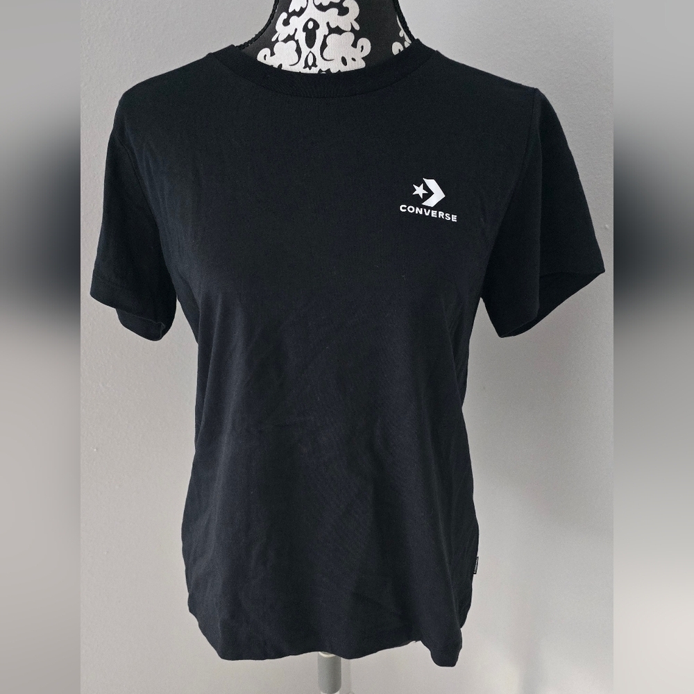 Converse Casual T-shirt Size XL kids Black Logo Short Sleeve T